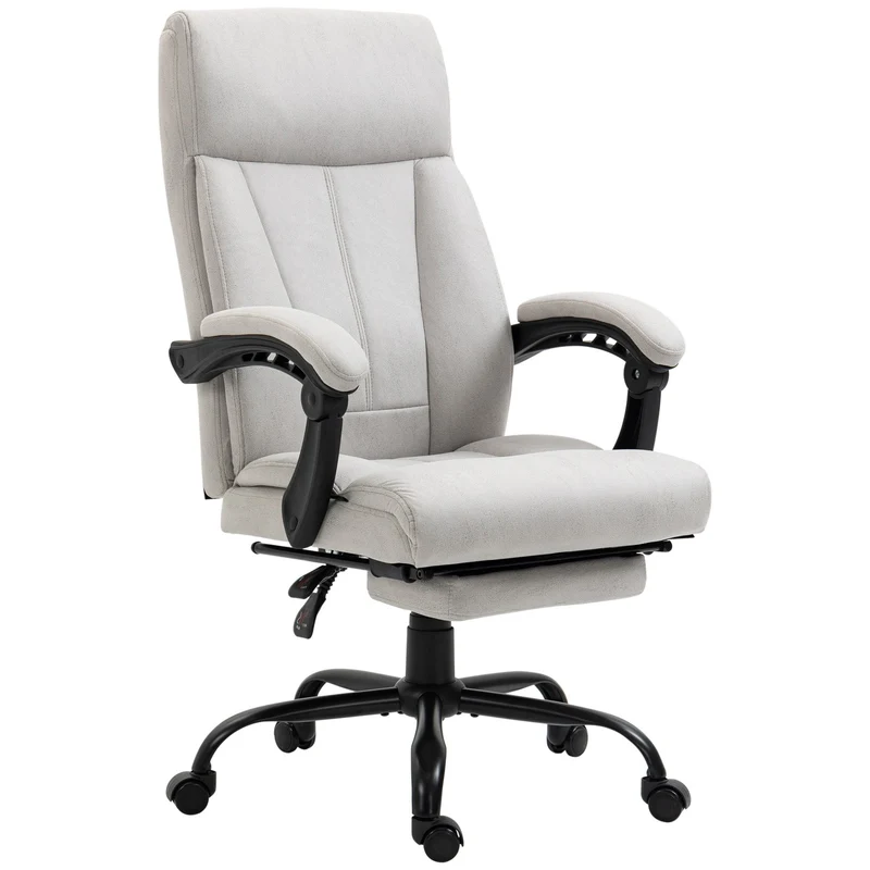 Masážní kancelářská židle s vyhříváním a opěrkou nohou, výškově nastavitelná