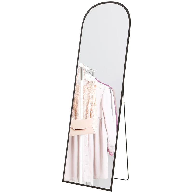 Stojací zrcadlo v plné výšce se stojanem, černé 64""x20""