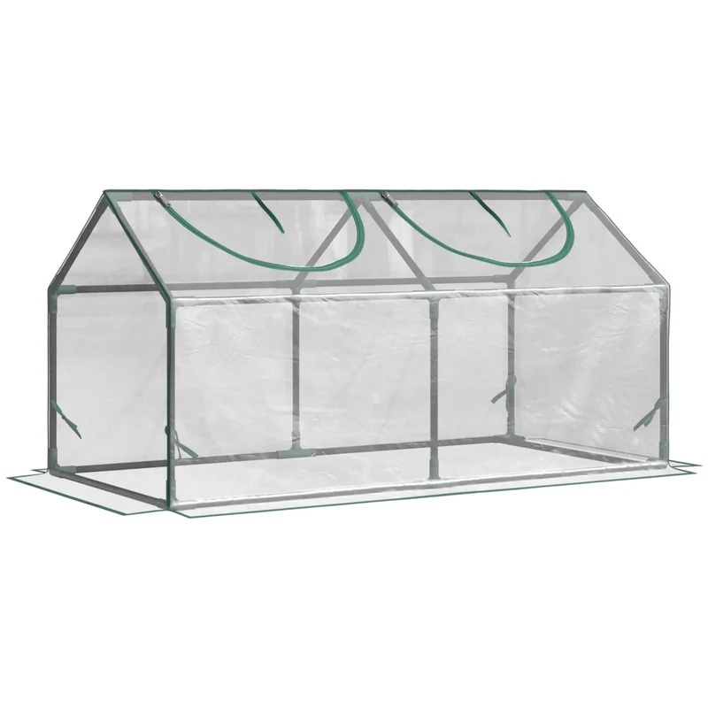 Průhledný PVC skleník s oknem – 120x60x60 cm