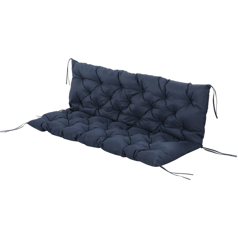 Tmavě modrý podsedák na třímístnou lavici, 150x98x8 cm, pro interiér i exteriér