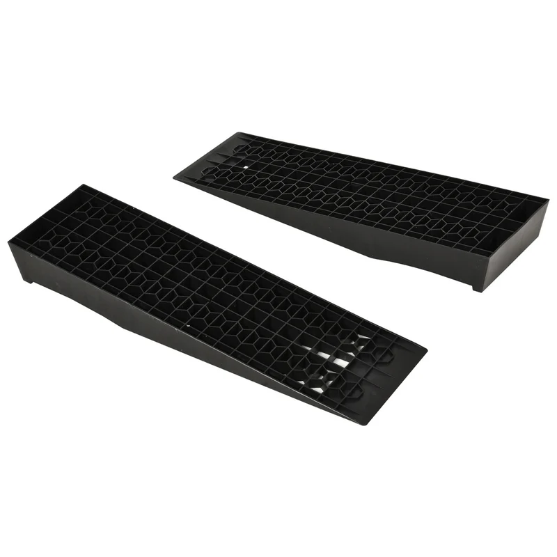Sada gumových nájezdových ramp, černá, 70x20x8 cm, k obrubníku