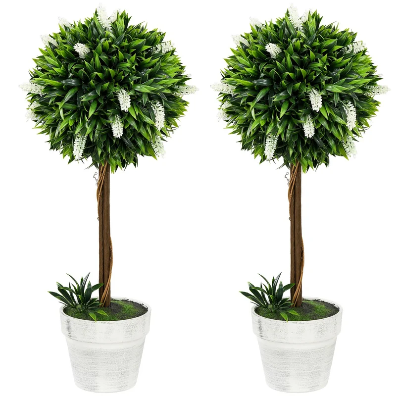 Sada 2 velkých 60cm umělých levandulí v květináčích