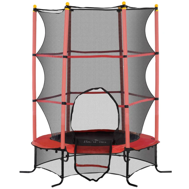 Dětská trampolína s ochrannou sítí, 163 cm, červená