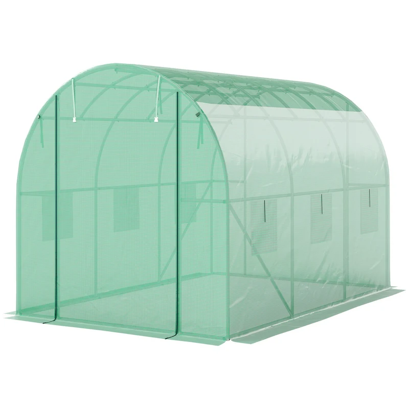 Skleník 3x2x2m odolný proti UV záření, rolovací dveře, 6 oken