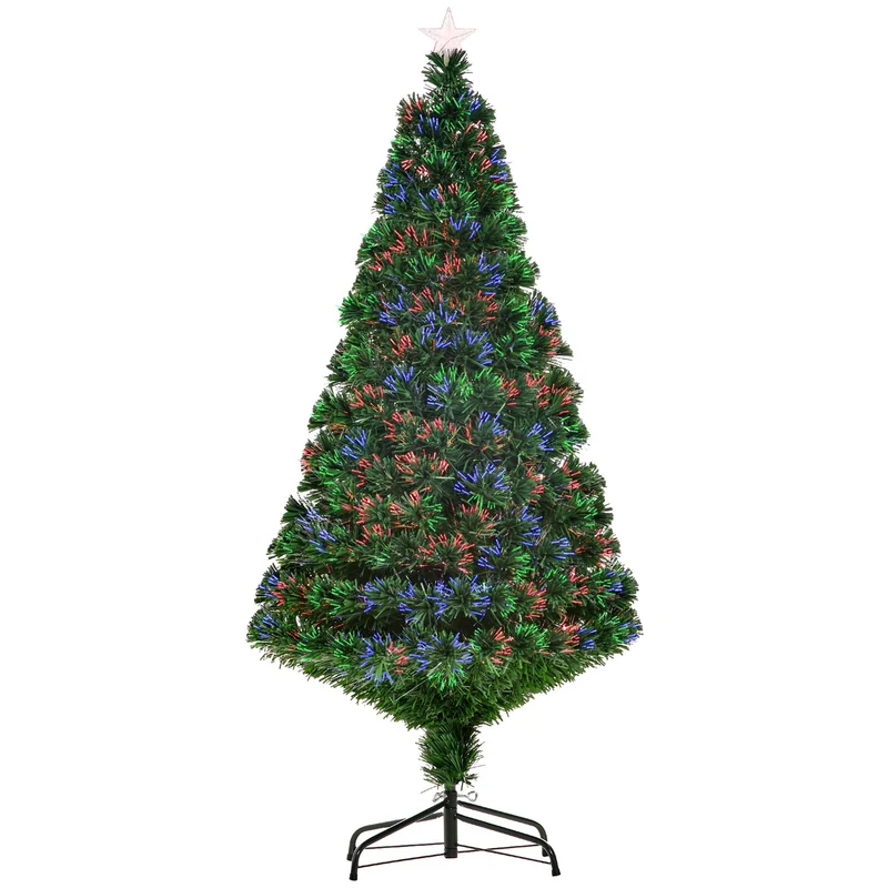 Umělý vánoční stromek 150 cm s LED světly a kovovým stojanem