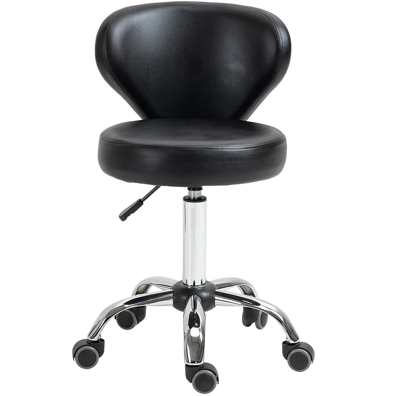 Otočná masážní stolička – nastavitelný ergonomický sedák, černá ekokůže