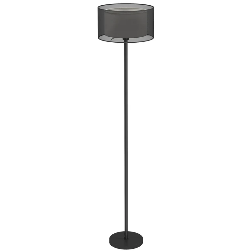 Stojací lampa s paticí E27, dvoubarevné látkové stínidlo