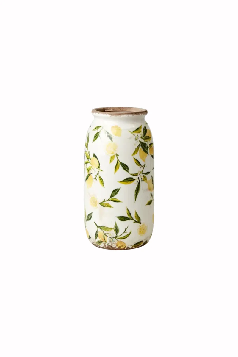 LEMONA Urna S, Vit/grön/gul