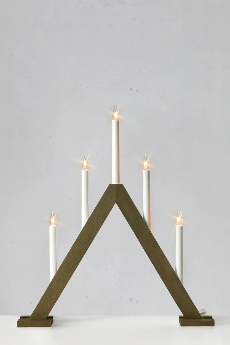 Ariele Adventljusstake Mörkbrun 5 Ljus