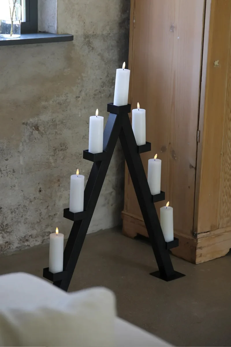 Arbor Adventsljusstake Svart 85 cm Batteridriven
