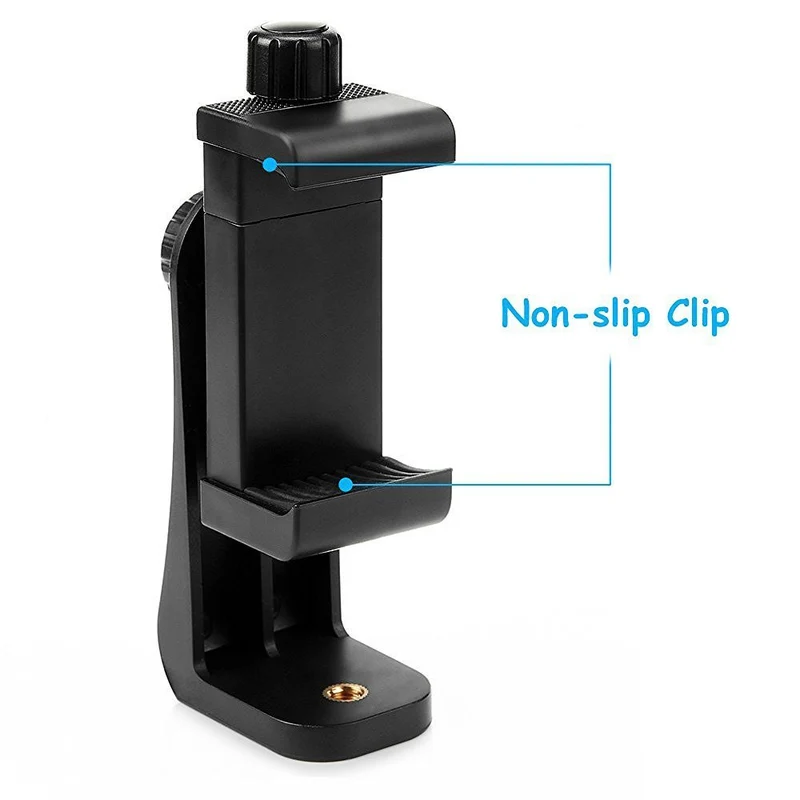 Smartphone 360° Clamp-Style Holder for iPhones and Androids from 2.25 to 4 inches on 3rd Arm or Robo Arm Mounts