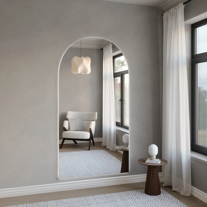 Kaari - Extra-Large Arch Mirror With LED-Lights (110x210 cm)