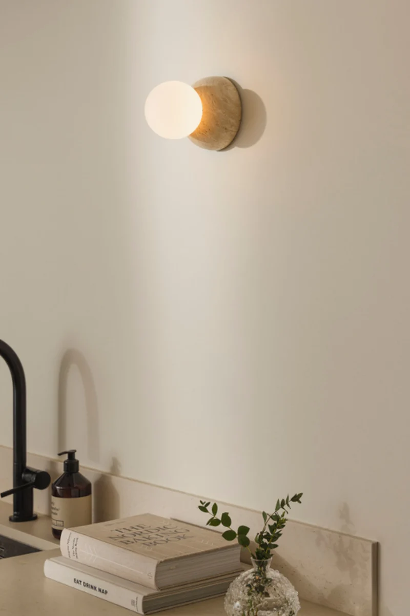 Torrano Vägglampa /Taklampa Travertin 13cm