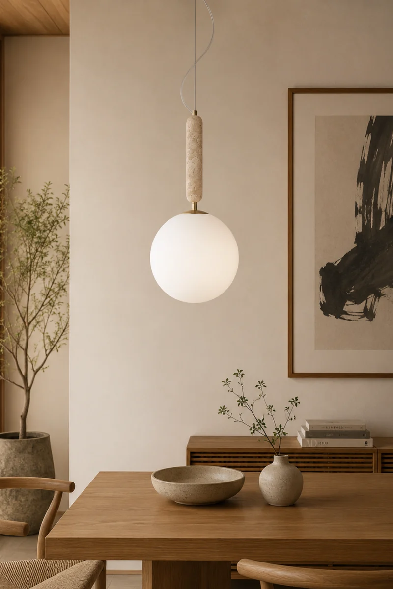 Torrano Pendellampa Travertin 30 cm
