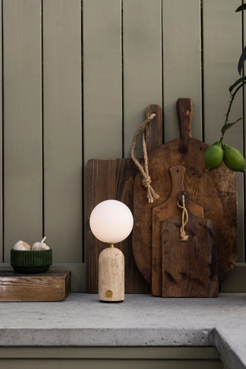 Torrano Portabel Bordslampa Travertin