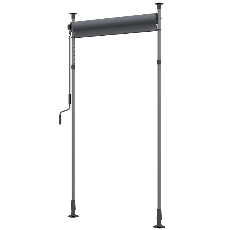 Tmavě šedá balkonová markýza odolná proti povětrnostním vlivům – 150x220-310cm