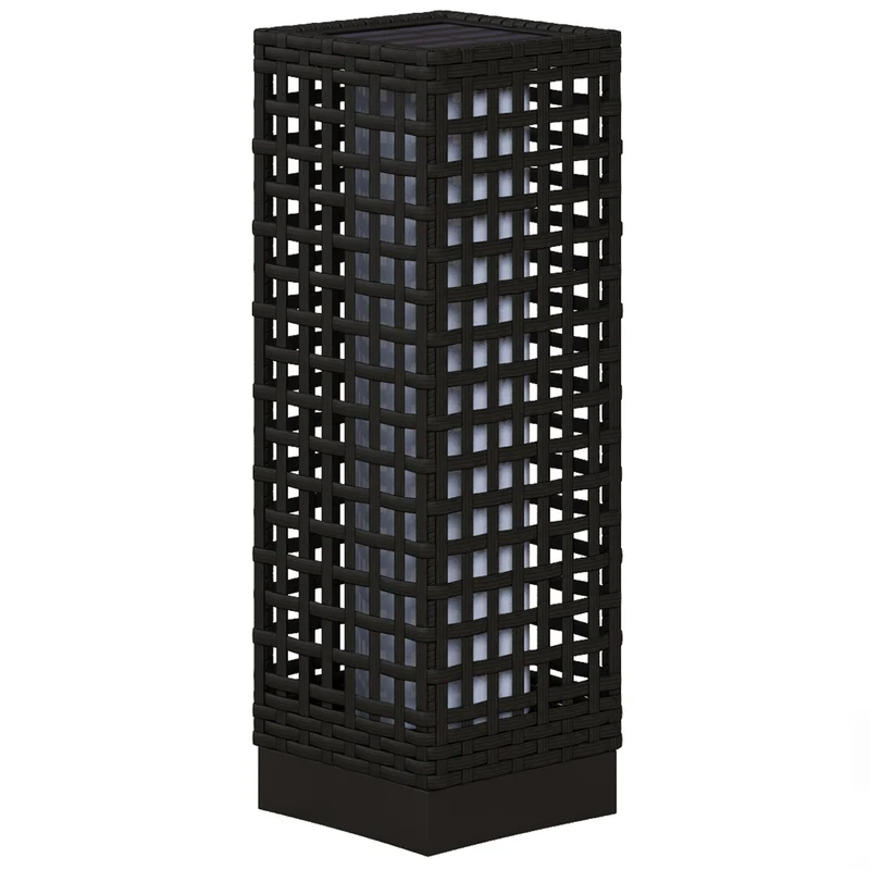 Voděodolná solární LED zahradní lampa v ratanovém designu s automatickým senzorem