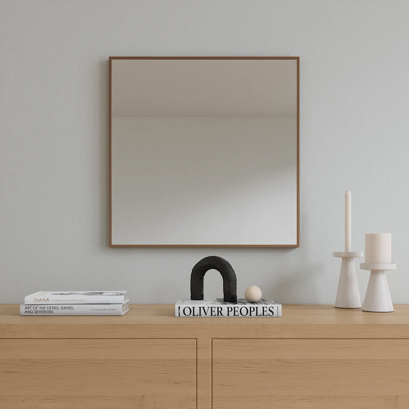 Slimline Mirror With Bronze Frame (50x50 cm)