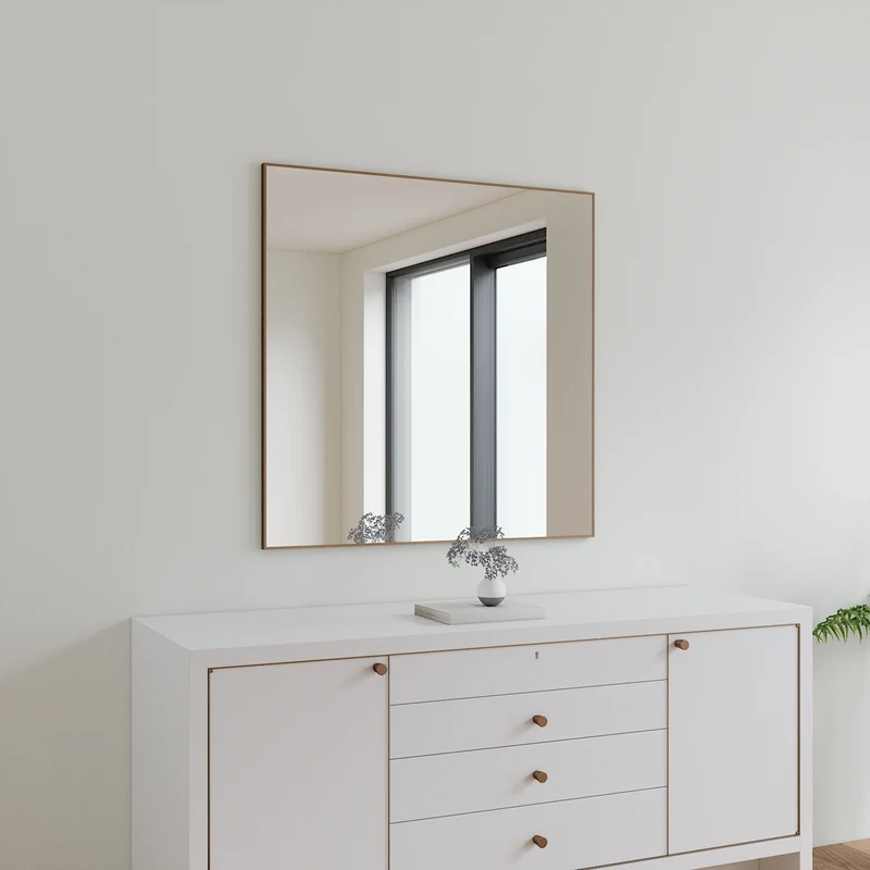 Slimline Mirror With Bronze Frame (100x100 cm)