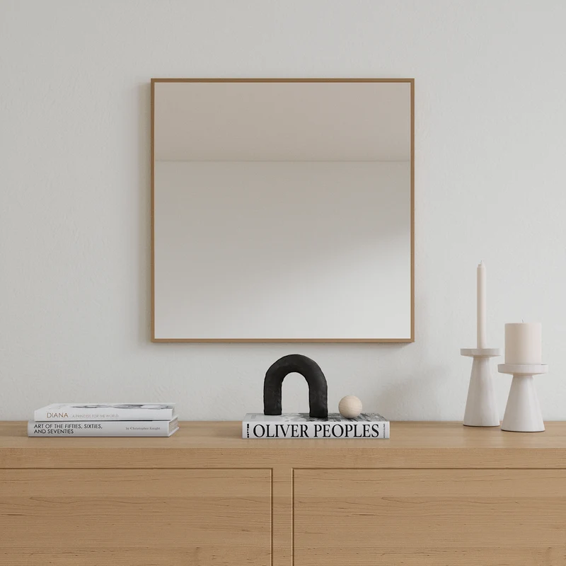 Slimline Mirror With Copper Frame (50x50 cm)