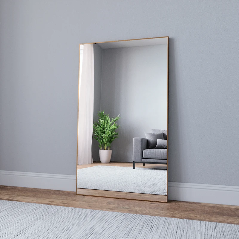Slimline Mirror With Copper Frame (80x135 cm)