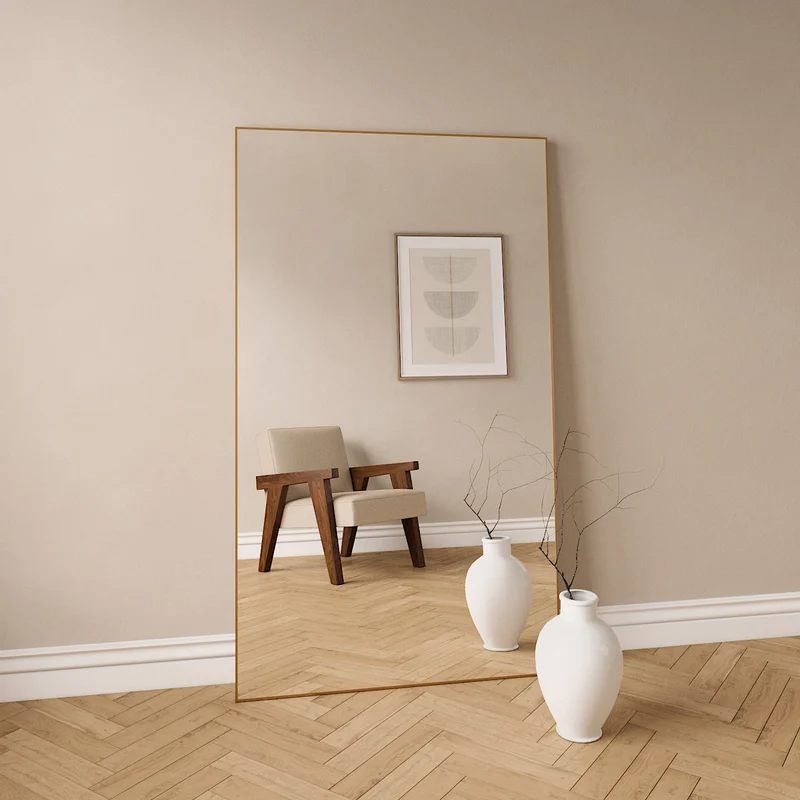 Slimline Full-Length Mirror With Copper Frame (100x170 cm)