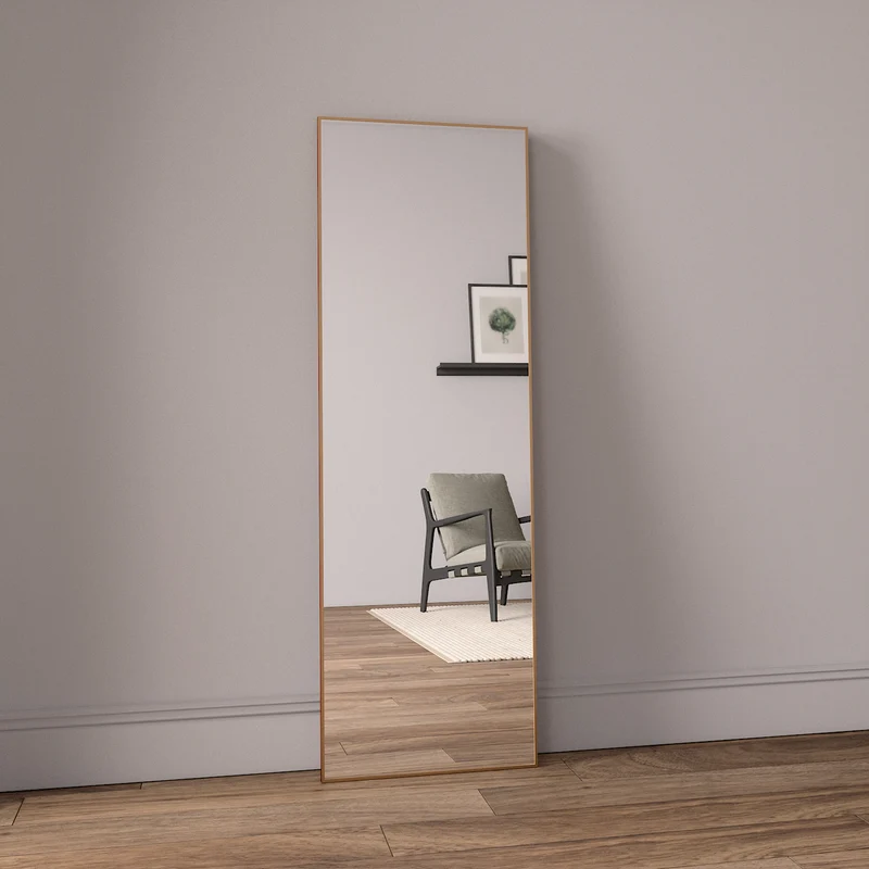 Slimline Mirror With Copper Frame (50x150 cm)