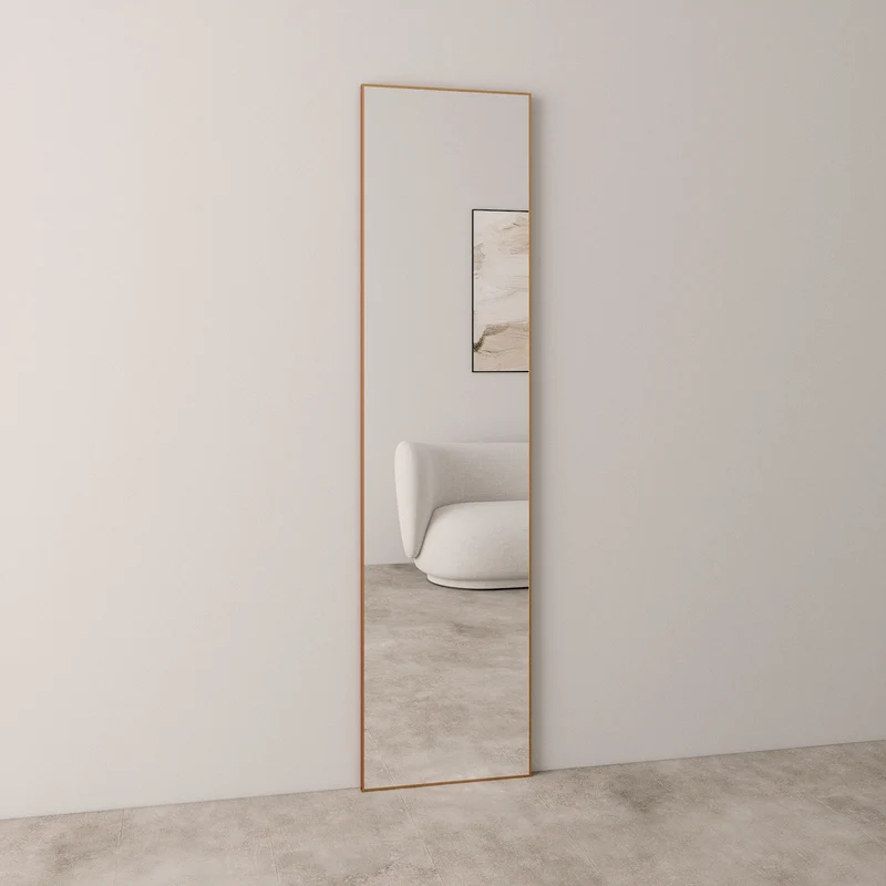 Slimline Full-Length Mirror With Copper Frame (50x200 cm)
