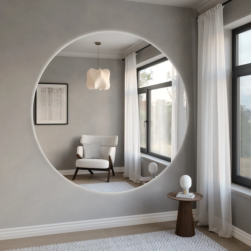Extra-Large Round Mirror With LED-Lights (200 cm)
