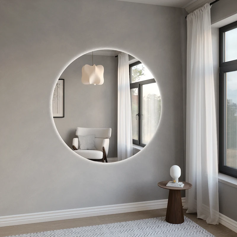 Extra-Large Round Mirror With LED-Lights (150 cm)