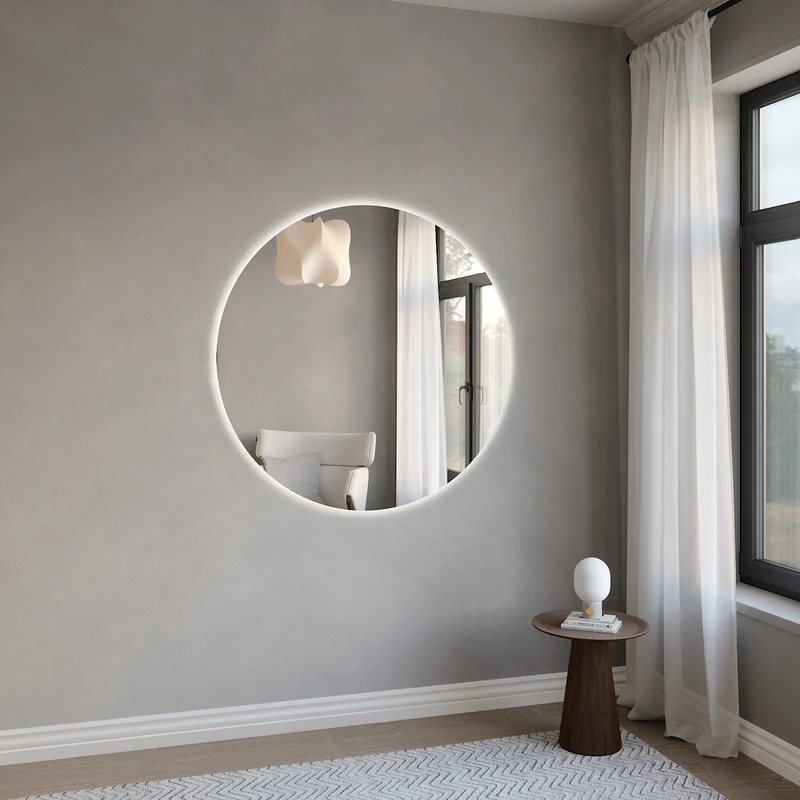 Round Mirror With LED-Lights (120 cm)