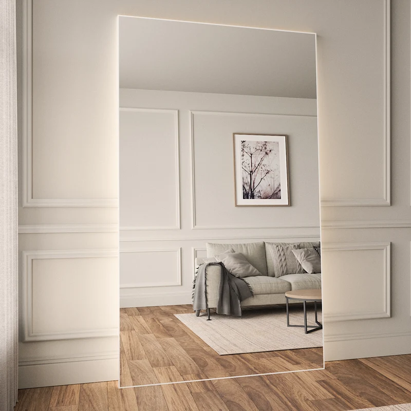 Slimline Full-Length LED Mirror With White Frame (130x220 cm)