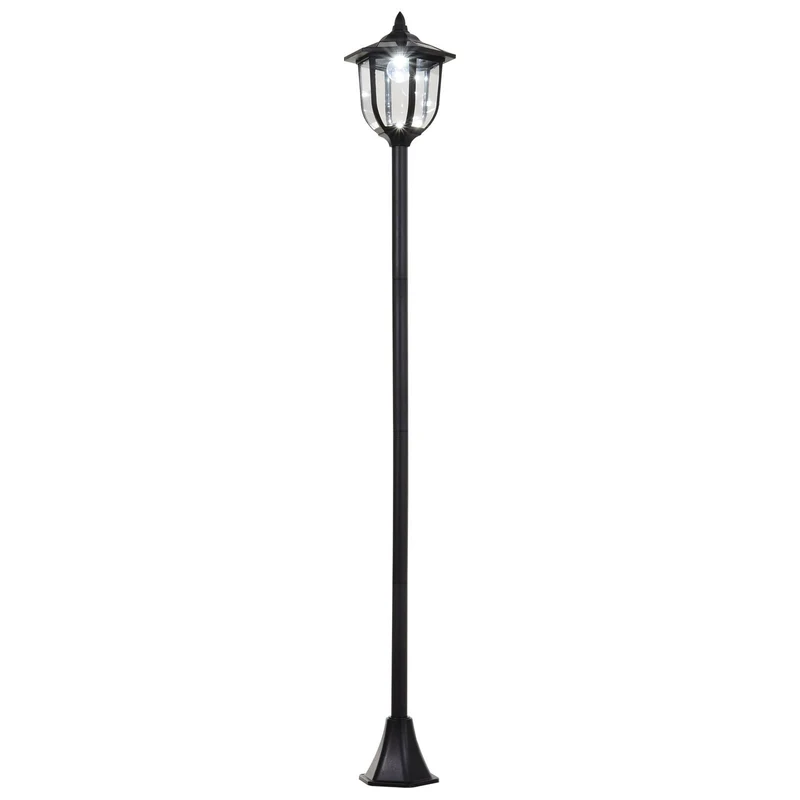 LED solární zahradní lucerna – 30/60 lumenů, plast, černá