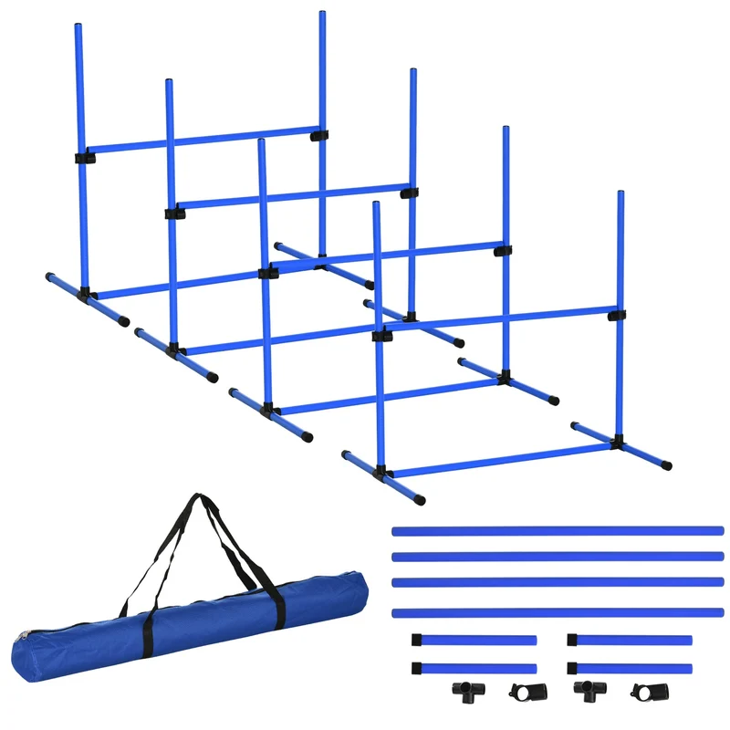 Sada pro trénink agility psů – 4 modré plastové překážky