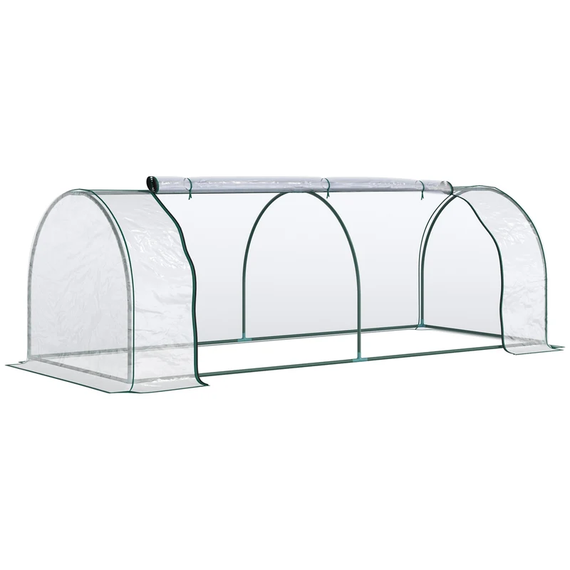 Ocelový skleník z PVC s dveřmi – pařeniště 250x100x80cm