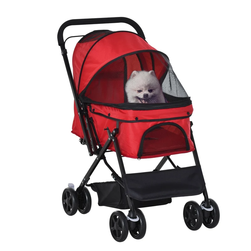 Červený vozík Oxford pro malé domácí mazlíčky, 76,5X52X95 Cm