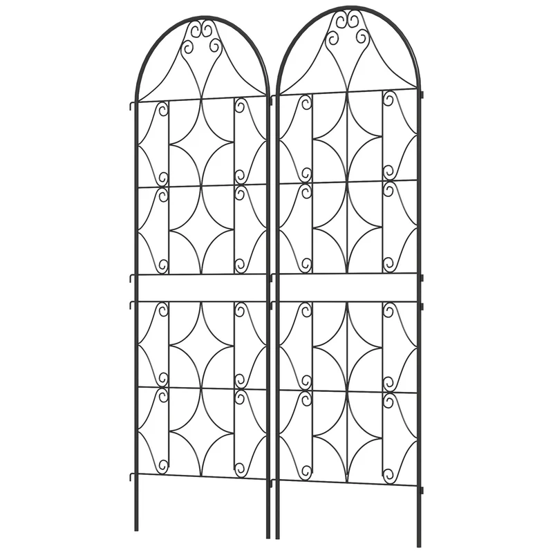 Černá sada nerezových kovových mříží pro popínavé rostliny, 50x150 cm