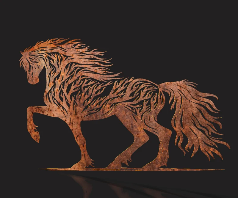 BUCEPHALUS STALLION – Väggkonst i Cortenstål