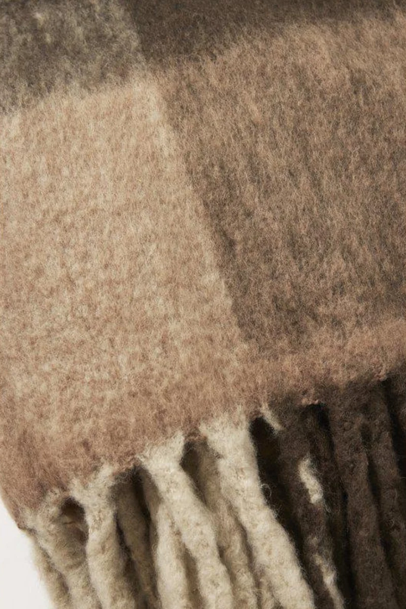 Brown check mohair Pläd 130x170 cm