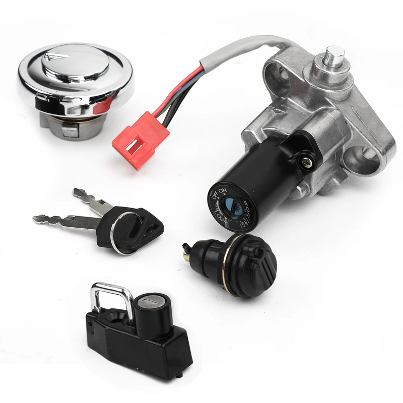 1998-2017 Yamaha V-Star 650 Custom XVS650 Ignition Switch Fuel Tank Storage Lock Set w/ Key 4TR-82501-01-00 5BN-24602-10-00