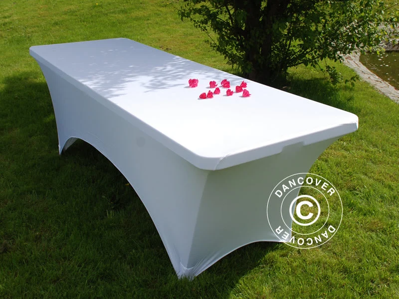 Bordsöverdrag med stretch, 183x75x74cm, Vit