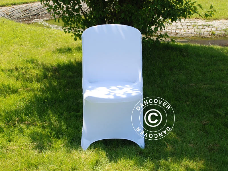 Stolöverdrag med stretch 48x43x89cm, Vit (10 st)