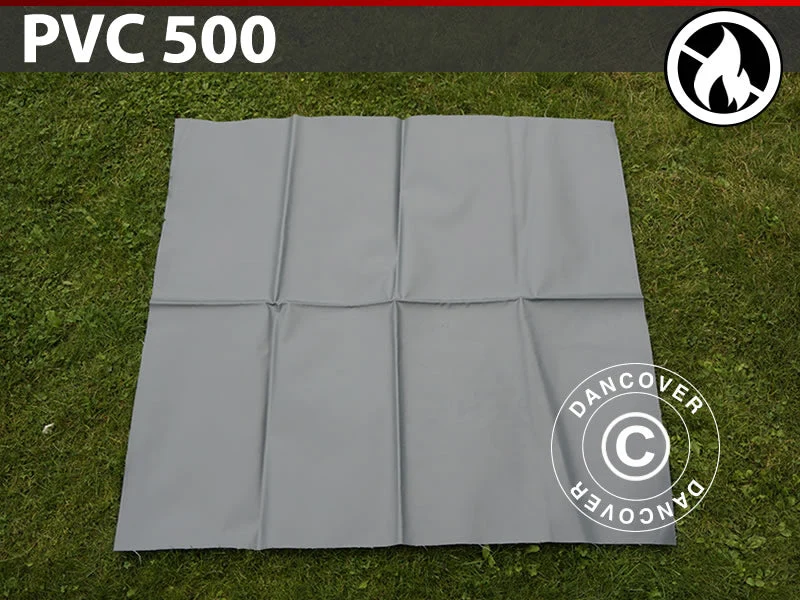 Reparations-PVC för flamsäkra Förrådstält, 500g/m², 1x1m, Grå