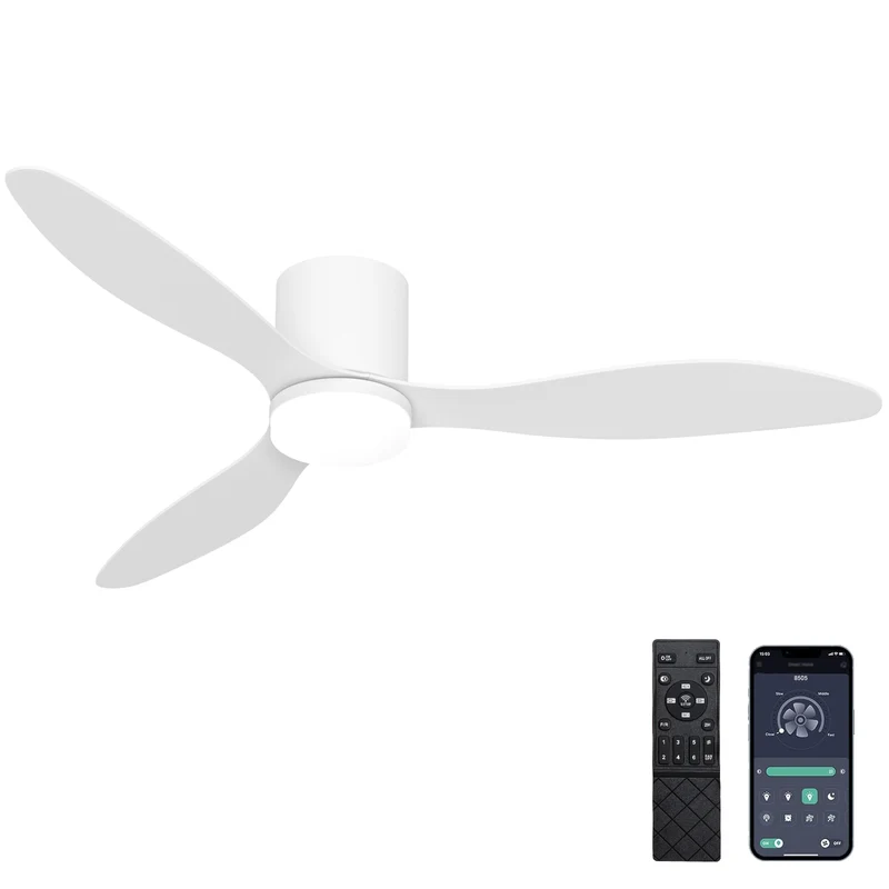 Dimmable LED DC Motor 52" Profile Ceiling Fan with Lights Remote/App Control