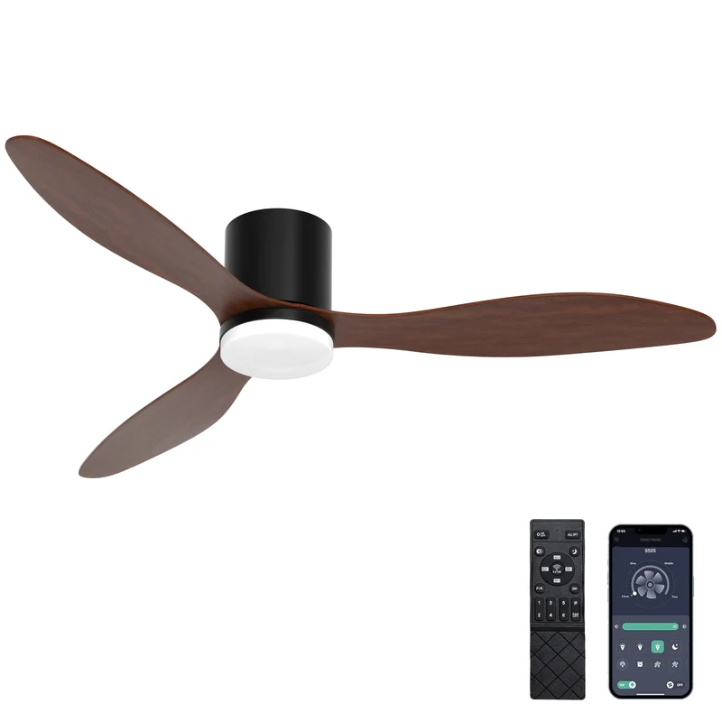 Dimmable LED DC Motor 52" Profile Ceiling Fan with Lights Remote/App Control